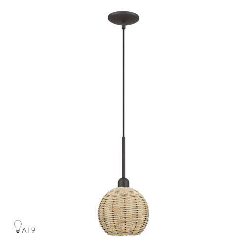Summervine 1 Light Bronze Mini Globe Pendant (60201-07)