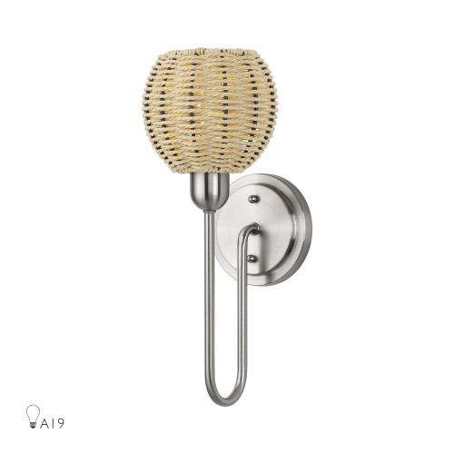 Summervine 1 Light Brushed Nickel Single Sconce (13681-91)