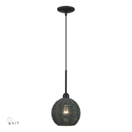 Deluna 1 Light Black Mini Globe Pendant (60152-04)