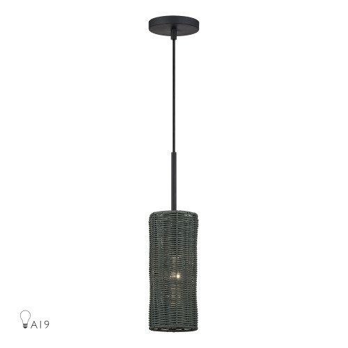 Weavington 1 Light Black Mini Pendant (60111-04)