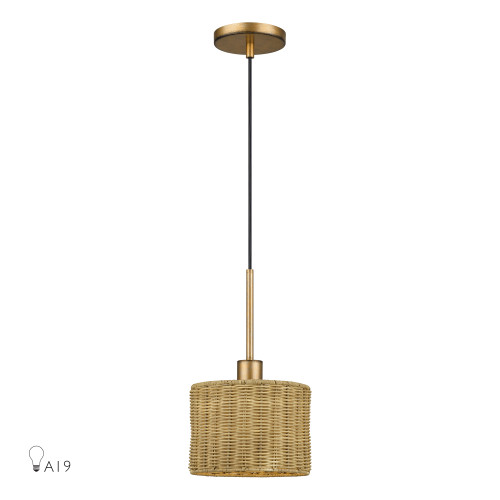Weavington 1 Light Antique Gold Leaf Mini Pendant (60041-48)