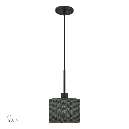 Weavington 1 Light Black Mini Pendant (60112-04)