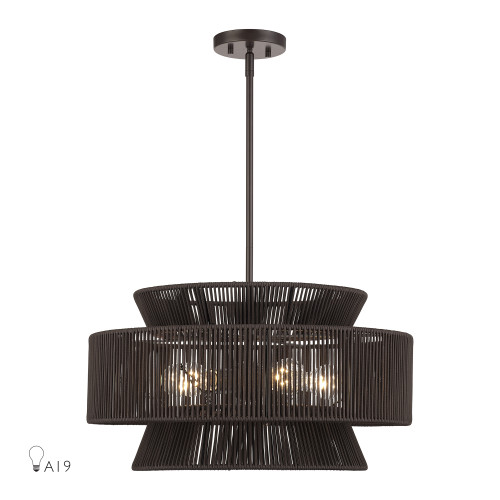 Florell 5 Light English Bronze Pendant Chandelier (49145-92)