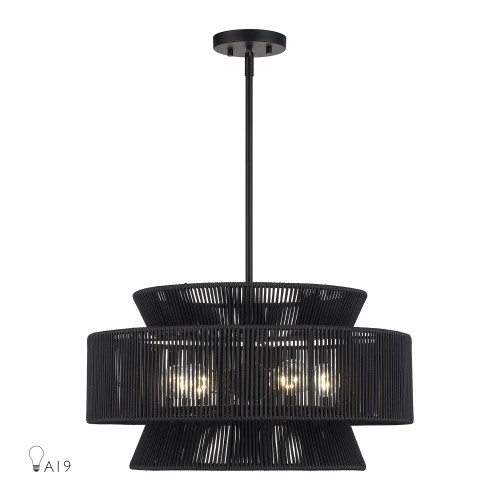 Florell 5 Light Black Pendant Chandelier (60255-04)