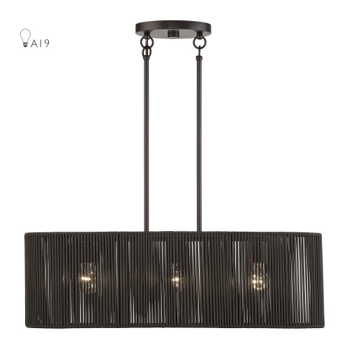 Acordia 3 Light English Bronze Medium Linear Chandelier (49127-92)
