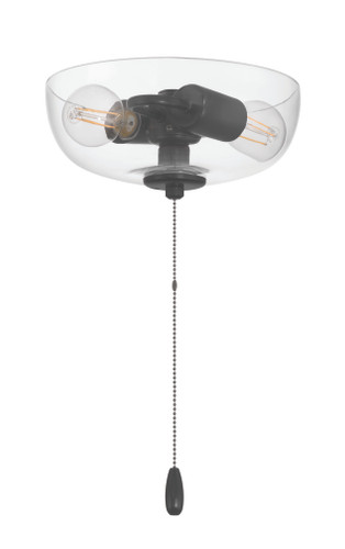 2 Light Bowl Light Kit in Flat Black (Clear Glass) (LK2601-2L-FB)