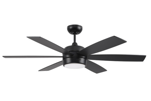 Trevor 52" 6-Blade Indoor/Outdoor Fan in Flat Black w/ Flat Black/Greywood Blades; Light Kit Included (optional); WiFi Sold Separately (TRV52FB6-NWF)