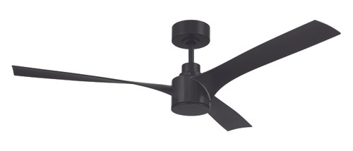 Phoebe 52" 3-Blade Ceiling Fan in Flat Black w/ Flat Black Blades; Light Kit Sold Separately (PHB52FB3)