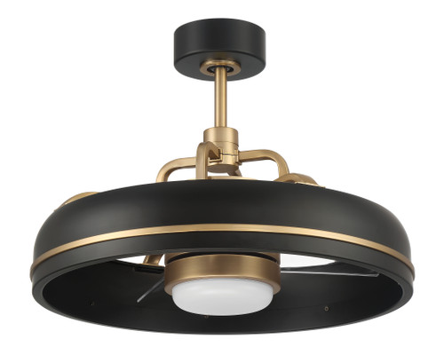 Taylor 20" 3-Blade Ceiling Fan in Flat Black/Satin Brass w/ Clear Acrylic Blades; Light Kit Included (optional); WiFi Sold Separately (TYL24FBSB3-NWF)