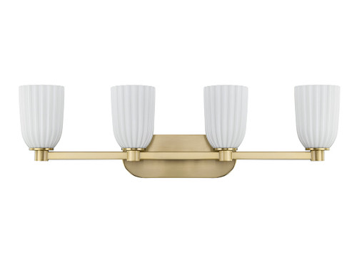 Savoy House Baldwin 4-Light Bathroom Vanity Light in Noble Brass (8-1245-4-127)