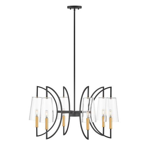 Savoy House Hanley 6-Light Chandelier in Matte Black and Warm Brass (1-7168-6-143)