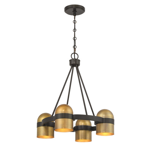 Savoy House Andover 4-Light Chandelier in Mediterranean Bronze and Riviera Brass (1-1151-4-333)
