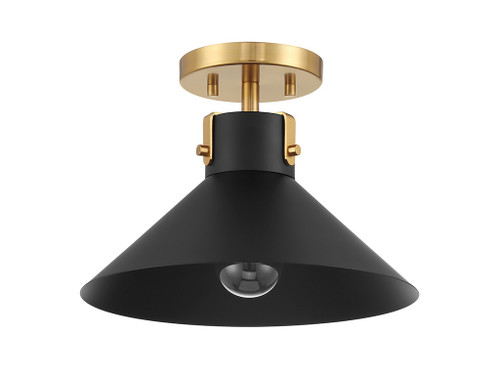 Savoy House 1-Light Ceiling Light in Matte Black and Natural Brass (M60078MBKNB)