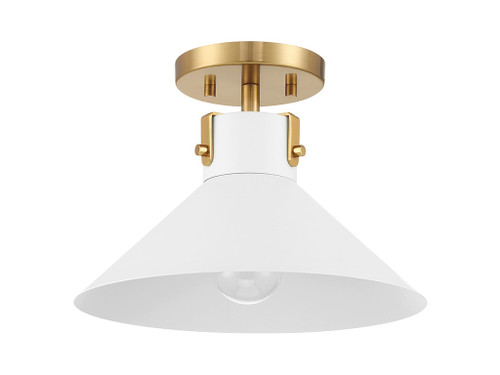 Savoy House 1-Light Ceiling Light in White and Natural Brass (M60078WHNB)