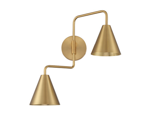 Savoy House 2-Light Adjustable Wall Sconce in Natural Brass (M90111NB)