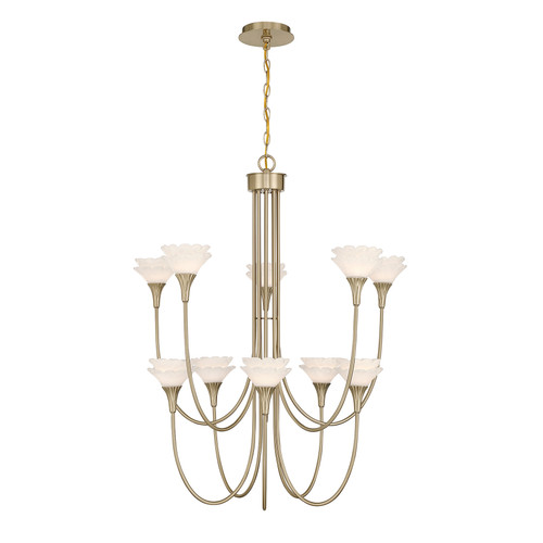 Savoy House Florena 10-Light Chandelier in Noble Brass by Breegan Jane (1-5083-10-127)
