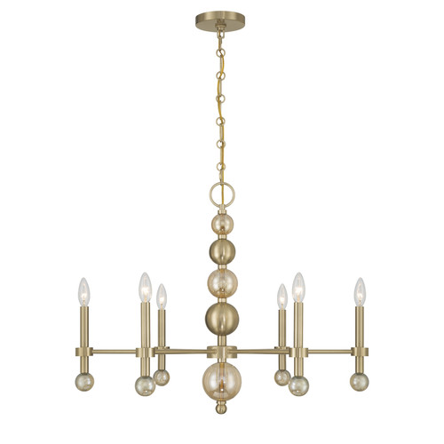 Savoy House Crescent 6-Light Chandelier in Noble Brass (1-2511-6-127)