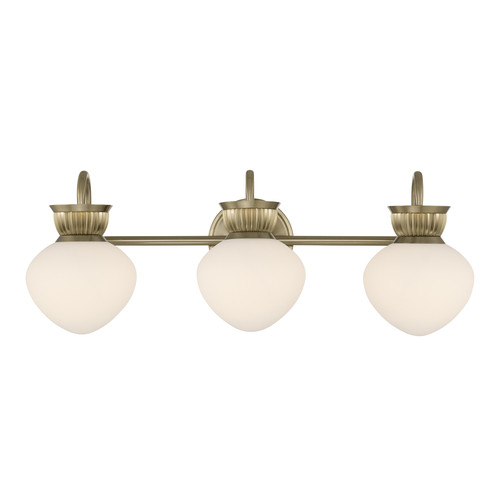 Melbourne 3-Light Bathroom Vanity Light in Noble Brass (8-1028-3-127)