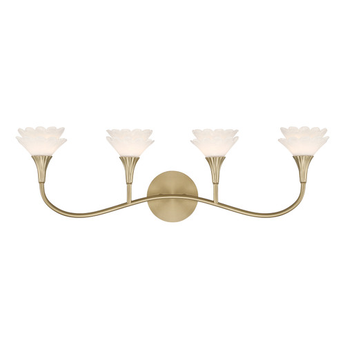 Florena 4-Light Bathroom Vanity Light in Noble Brass by Breegan Jane (8-5081-4-127)