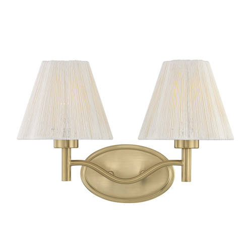 Savoy House Rosa 2-Light Bathroom Vanity Light in Noble Brass by Breegan Jane (8-6081-2-127)