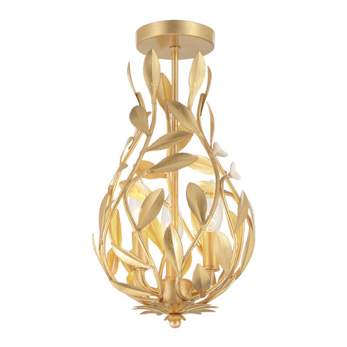 Crystorama Broche 3 Light Semi Flush (565-GA_CEILING)