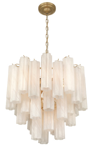 Artcraft Lighting Sophia 11 Light Chandelier, Brass with Wispy WhiteTronchi Style Glassware (AC12100WH)