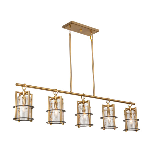 Artcraft Lighting Burford Collection 5-Light Island/Pool Table Brass & Black (AC11815BB)
