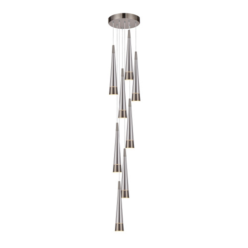 Artcraft Lighting Sunnyvale Collection 9-Light Chandelier Pearl Black and Smoke (AC6829SM)
