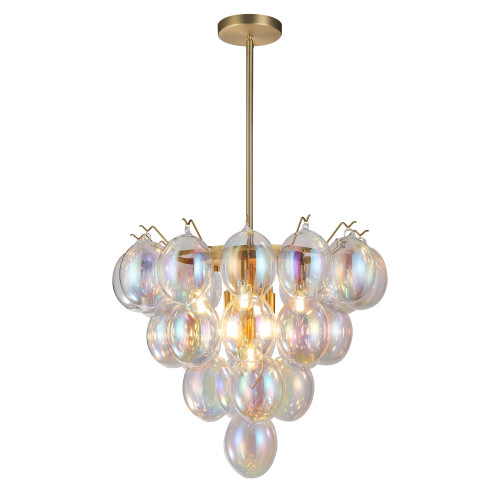 Artcraft Lighting Globo Collection 9-Light Chandelier Iridescent and Brass (AC11999LU)