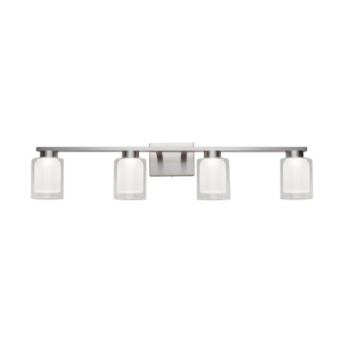 Artcraft Lighting Saville Collection 4-Light Bathroom Vanity Fixture Brushed Nickel (AC7394BN)
