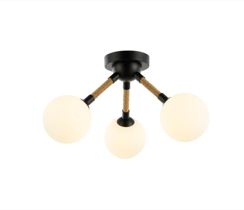Artcraft Lighting Capilano Collection 3-Light Semi-Flush Mount Black (AC11843BK)