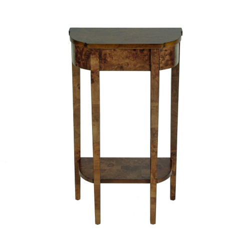 Butler Specialty Company Wendell 17.5 in. W Demilune Wood Console Table with Lower Open Shelf, Brown (3009442)