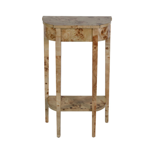 Butler Specialty Company Wendell 17.5 in. W Demilune Wood Console Table with Lower Open Shelf, Light Brown (3009443)