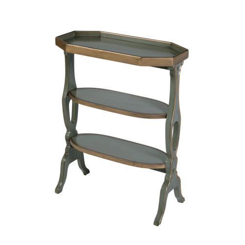 Butler Specialty Company Hadley 22 in. W Octagonal Wood 3 Tier Side Table, Pastel Green (2330482)
