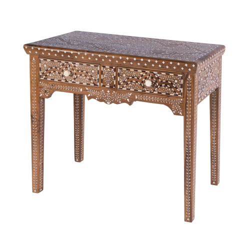 Butler Specialty Company Rashmi 36 in. W Rectangular Teak & Bone 2 Drawer Console Table, Brown (5965338)