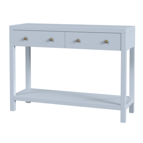 Butler Specialty Company Nora 40 in. W Rectangular Wood 2 Drawer Console Table with Lower Open Shelf, Light Blue (5739522)