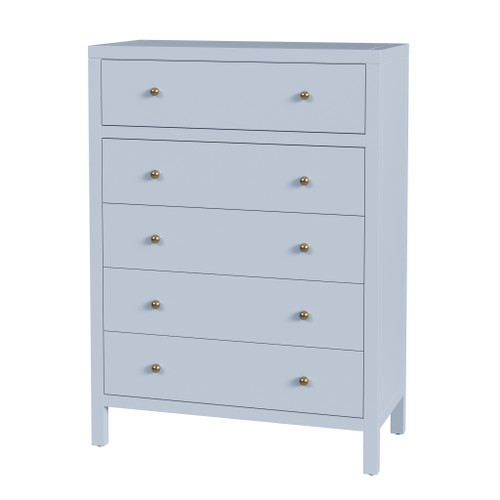 Butler Specialty Company Nora 36 in. W Rectangular Wood 5 Drawer Tall Dresser, Light Blue (5944522)