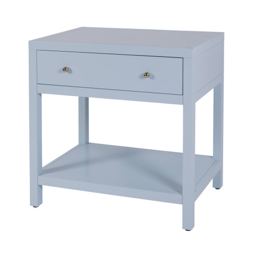 Butler Specialty Company Nora 30 in. W Rectangular Wood 1 Drawer Wide Nightstand with Lower Open Shelf, Light Blue (5943522)