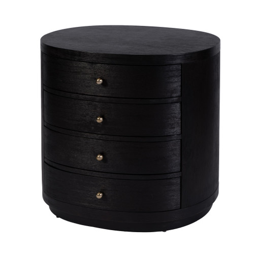 Butler Specialty Company Nora 28 in. W Oval Wood 4 Drawer Nightstand, Coffee (6316451)