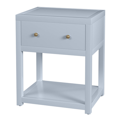 Butler Specialty Company Nora 21 in. W Rectangular Wood 1 Drawer Small Nightstand with Lower Open Shelf, Light Blue (5945522)