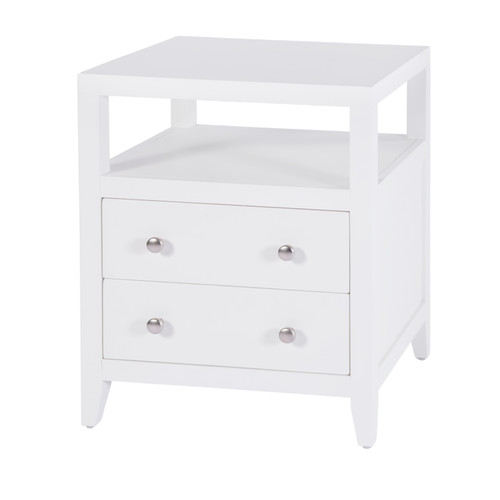 Butler Specialty Company Dana 21 in. W Rectangular Wood 2 Drawer Narrow Nightstand with Top Open Shelf, White (6259304)