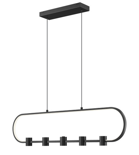 Z-Lite Saros 5 Light Linear Chandelier in Matte Black (4101-42L-MB-LED)
