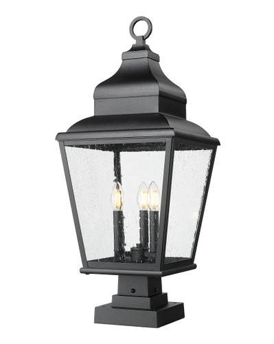 Z-Lite Raphael 3 Light Outdoor Pier Mounted Fixture in Sand Black (5029PHBS-SQPM-BK)