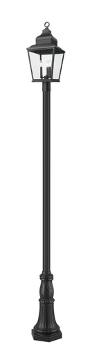 Z-Lite Raphael 3 Light Outdoor Post Mounted Fixture in Sand Black (5029PHBR-518P-BK)