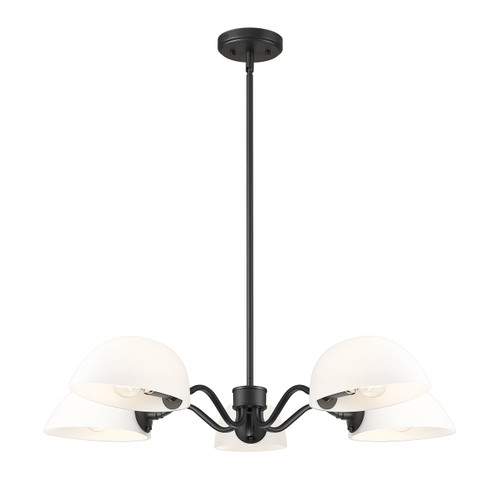 Z-Lite Breton 5 Light Chandelier in Matte Black (3048-5MB)
