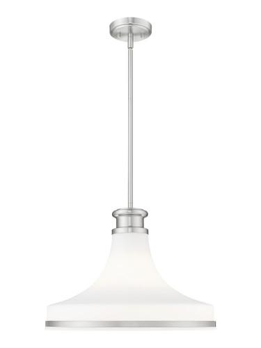 Z-Lite Reznor 1 Light Pendant in Brushed Nickel (831P18-BN)