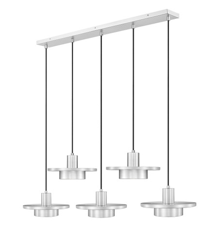 Z-Lite Ludo 5 Light Linear Chandelier in Brushed Nickel (829P12-5L-BN-LED)