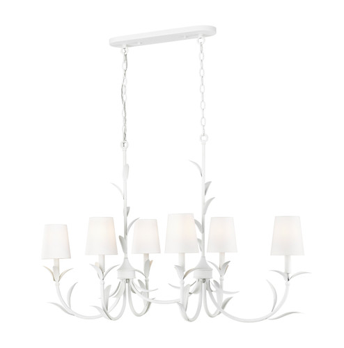 Z-Lite Aslin 6 Light Linear Chandelier in Textured White (830-44L-TXWH)