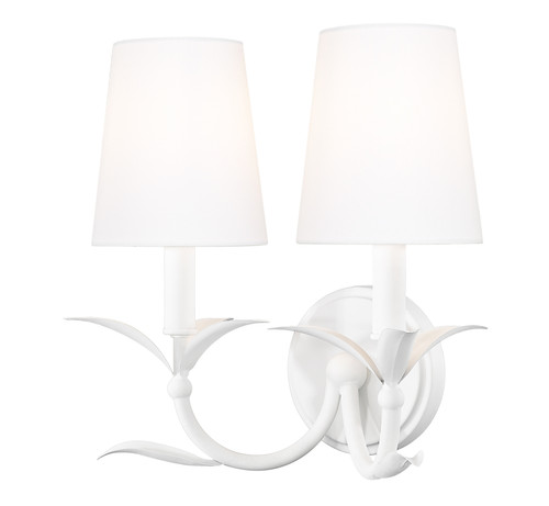 Z-Lite Aslin 2 Light Wall Sconce in Textured White (830-2S-TXWH)