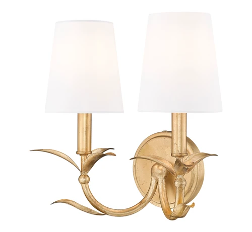 Z-Lite Aslin 2 Light Wall Sconce in Gold Leaf (830-2S-GLF)